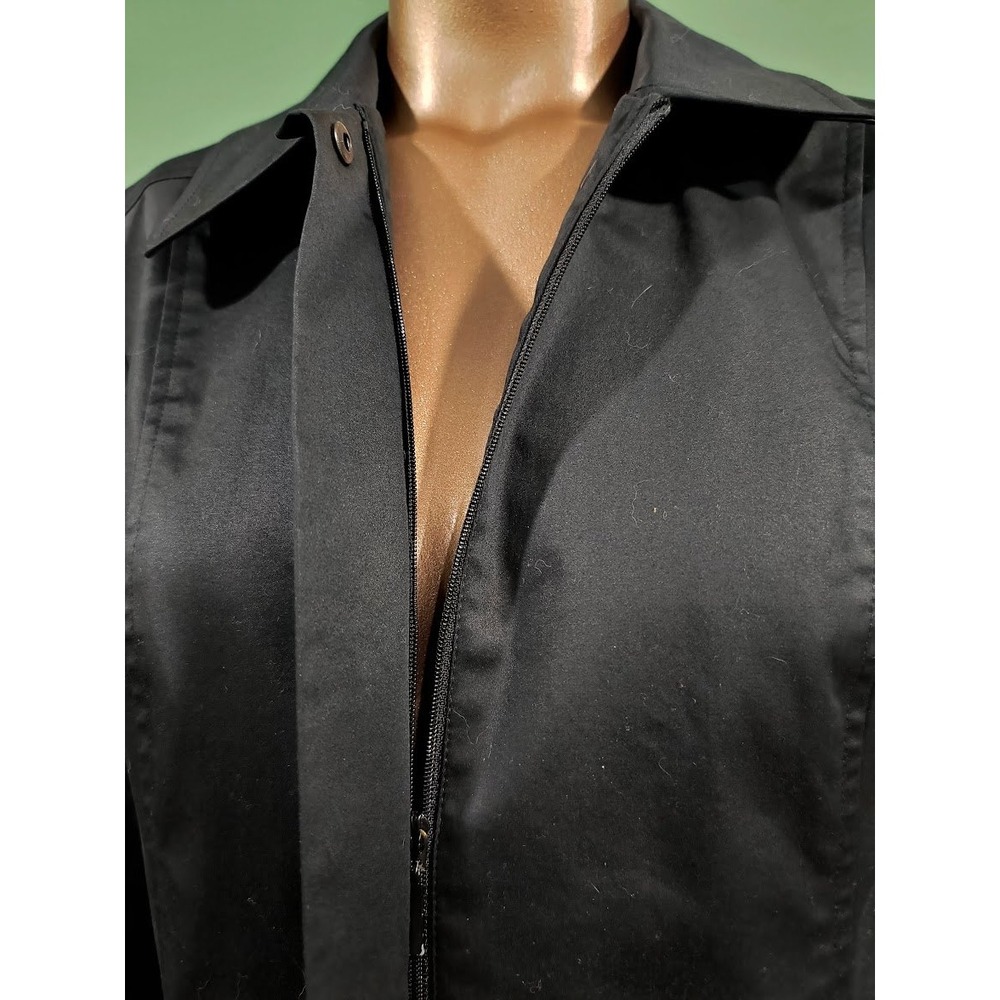 Alfani Womens Black Zip Front Utility Pocket Tailored Jacket Size 6 Cotton Blend - Picture 3 of 6